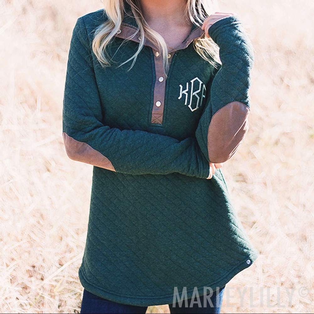 MarleyLilly Monogrammed Quilted Pullover Tunic MMB